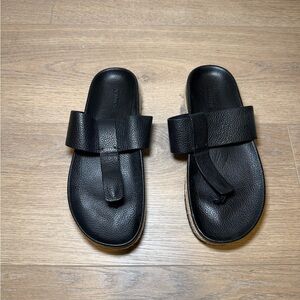 Black Leather Vince Women’s Sandals